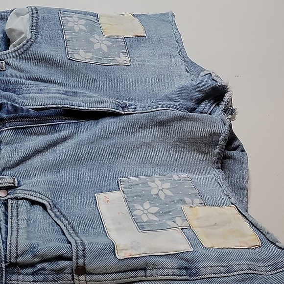 Wrangler Billabong Denim Patchwork Women Shorts - Picture 5 of 7